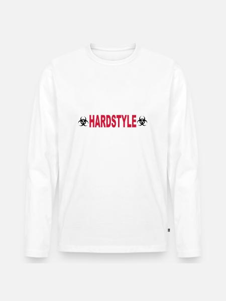 Hardstyle - Männer Premium Bio Langarmshirt - Weiß