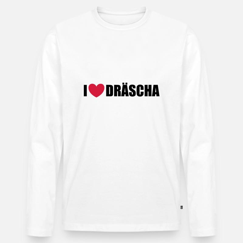 I love Dräscha - Männer Premium Bio Langarmshirt - Weiß
