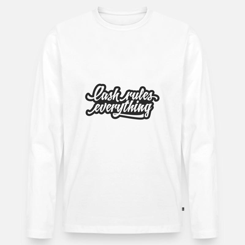 Cash rules everything - Männer Premium Bio Langarmshirt - Weiß