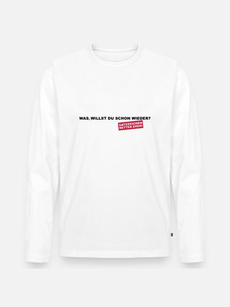 Punctuation save marriages! - Men's Premium Organic Long Sleeve Shirt - white