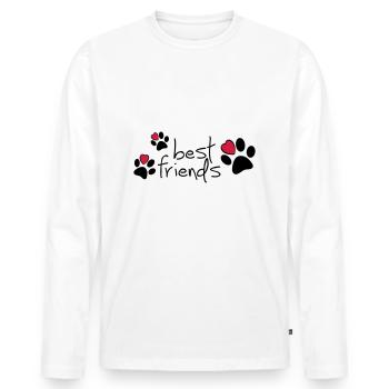 Meilleur ami de Slagon, j'aime mon chien ou mon chat. - T-shirt manches longues Premium bio Homme - blanc - Devant - Nico (187cm)