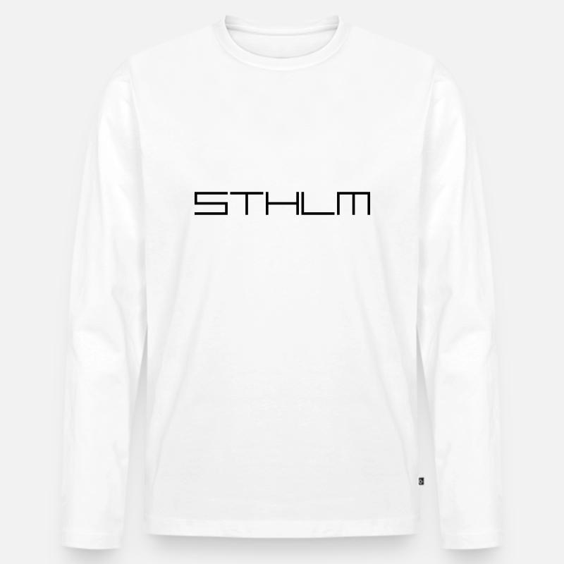 STHLM - Männer Premium Bio Langarmshirt - Weiß