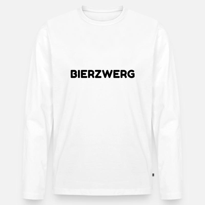Bierzwerg - Männer Premium Bio Langarmshirt - Weiß