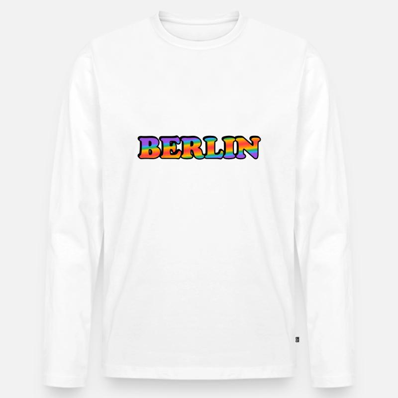 Schwules Berlin - Männer Premium Bio Langarmshirt - Weiß