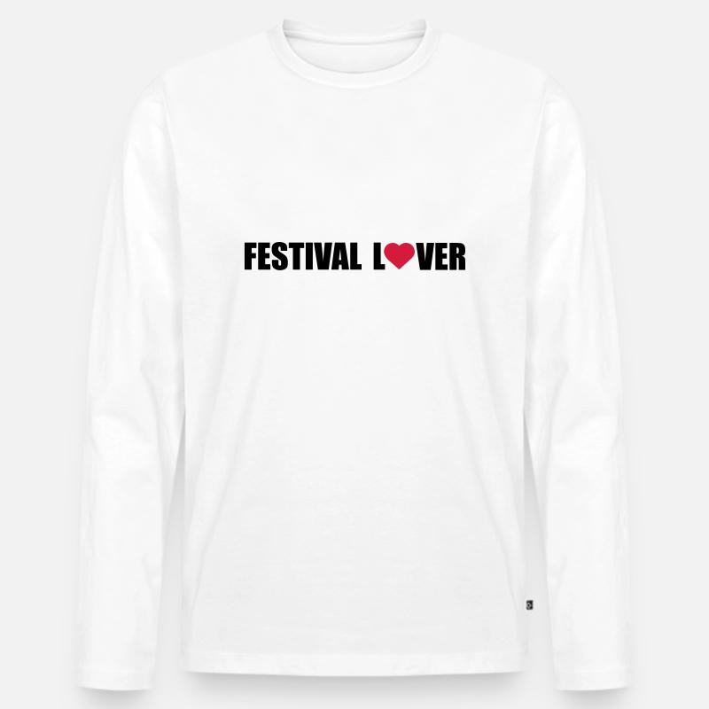festival lover - Männer Premium Bio Langarmshirt - Weiß
