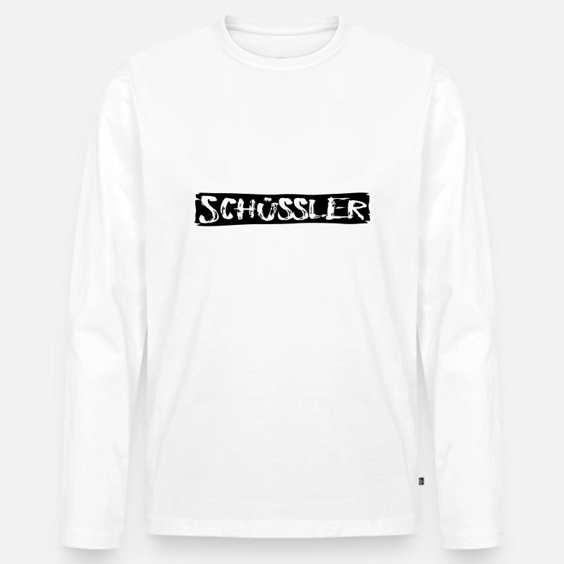 Biker schüsseln Chopper - Männer Premium Bio Langarmshirt - Weiß