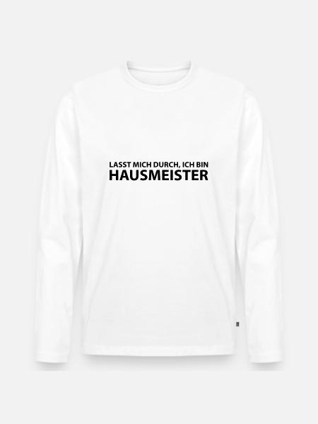 hausmeister - Männer Premium Bio Langarmshirt - Weiß