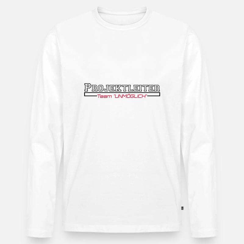 projektleiter - Männer Premium Bio Langarmshirt - Weiß