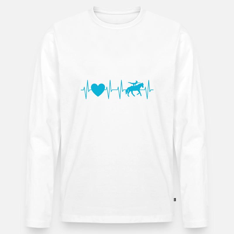 Volti Herzschlag hellblau - Voltigierer Geschenk - Männer Premium Bio Langarmshirt - undefined