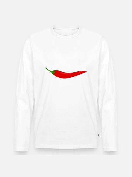 chili - Men's Premium Organic Long Sleeve Shirt - white