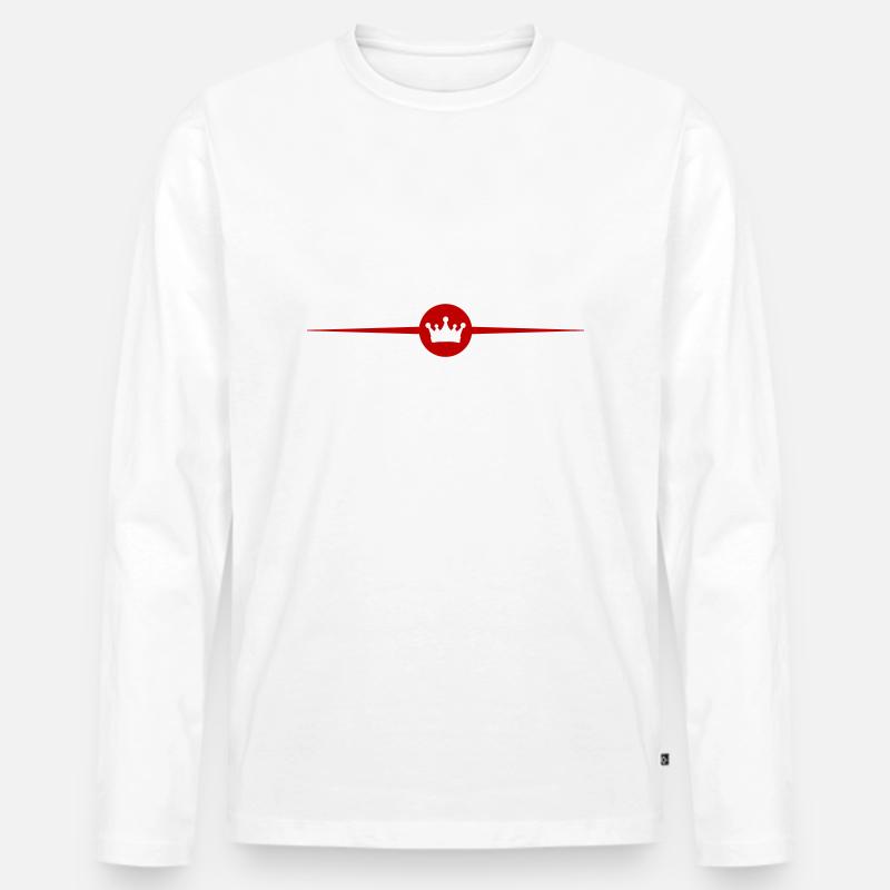 Krone Symbol Element - Männer Premium Bio Langarmshirt - Weiß