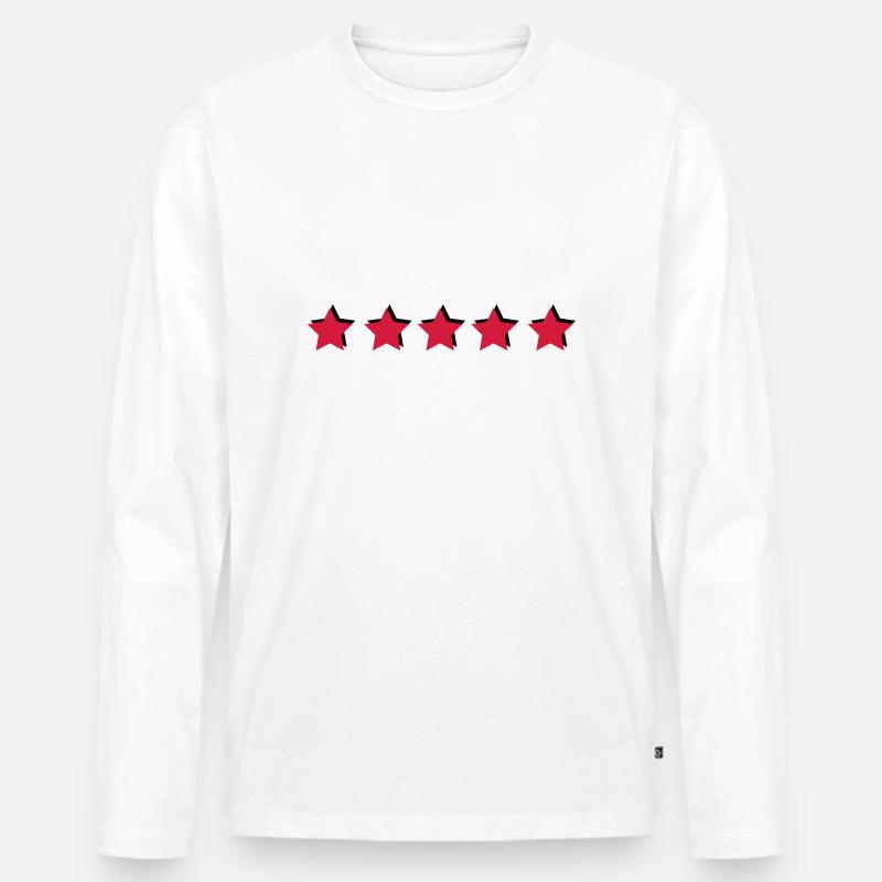 sterne - Männer Premium Bio Langarmshirt - Weiß