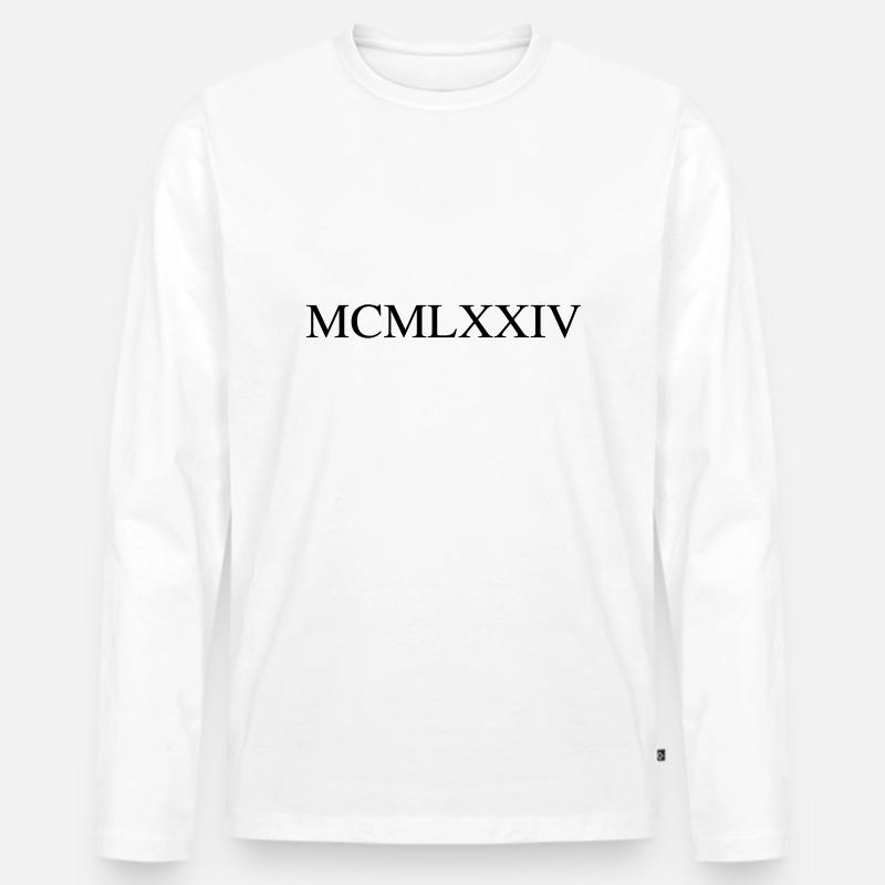 1974 - Männer Premium Bio Langarmshirt - Weiß