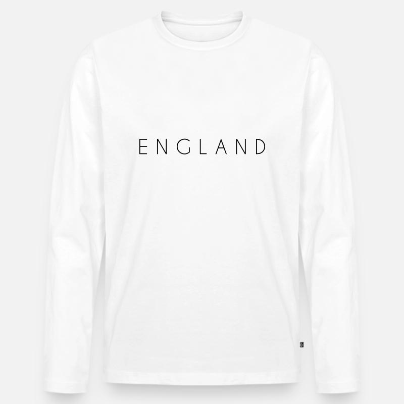 England - Männer Premium Bio Langarmshirt - Weiß