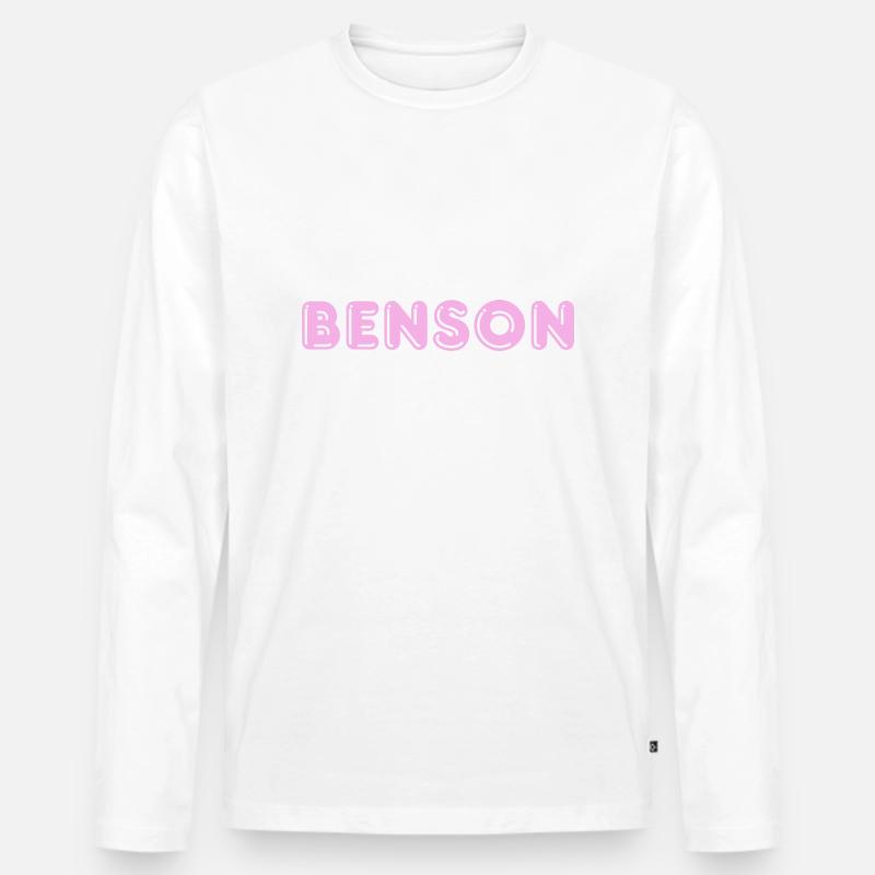 BENSON - Männer Premium Bio Langarmshirt - Weiß