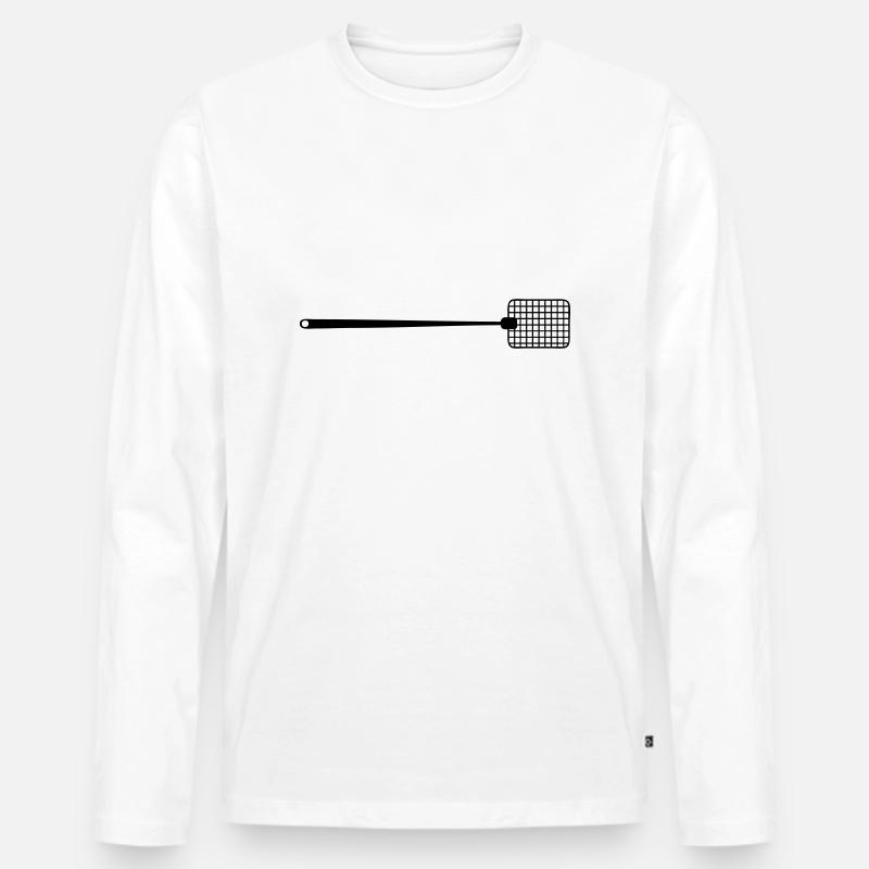Fliegenklatsche - Männer Premium Bio Langarmshirt - Weiß