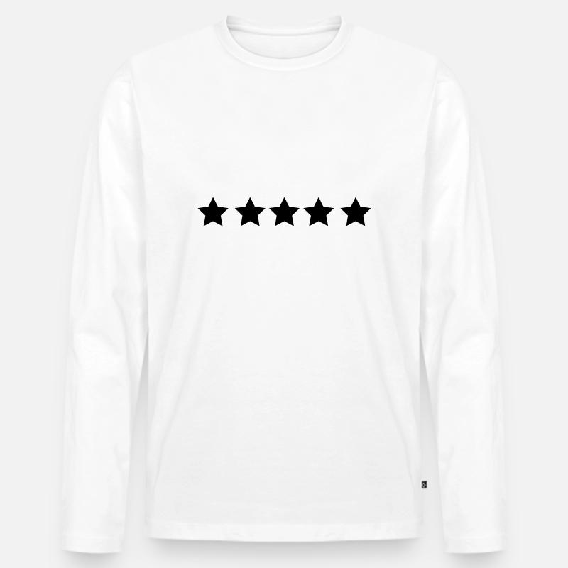 sterne - Männer Premium Bio Langarmshirt - Weiß