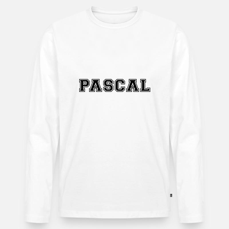 pascal - Männer Premium Bio Langarmshirt - Weiß