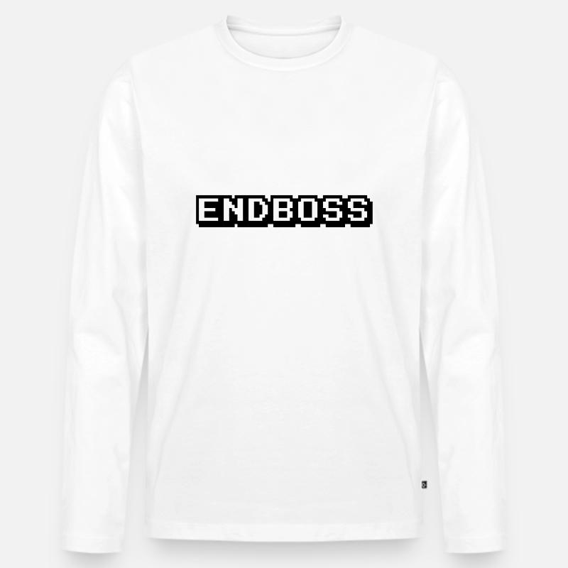 Endboss - Männer Premium Bio Langarmshirt - Weiß
