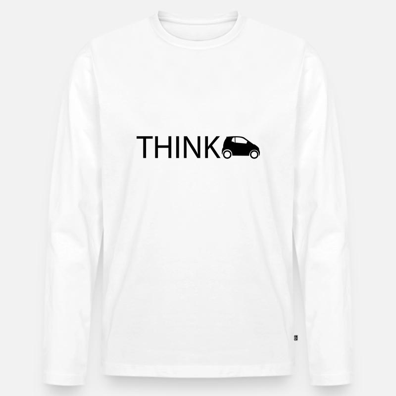think smart - Männer Premium Bio Langarmshirt - Weiß