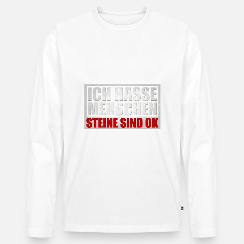 Ich hasse Menschen - Männer Premium Bio Langarmshirt - undefined