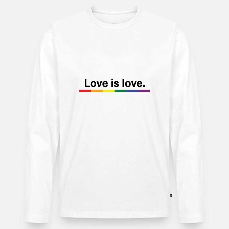 Liebe ist Liebe - Männer Premium Bio Langarmshirt - Weiß