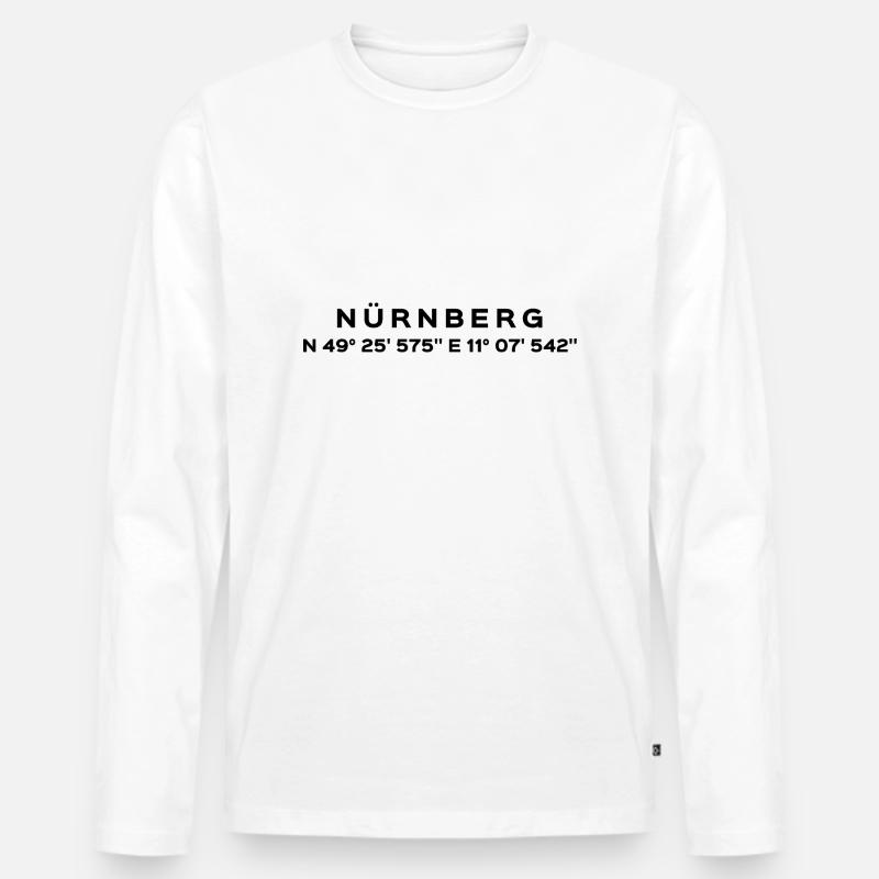 Nürnberg - Männer Premium Bio Langarmshirt - Weiß