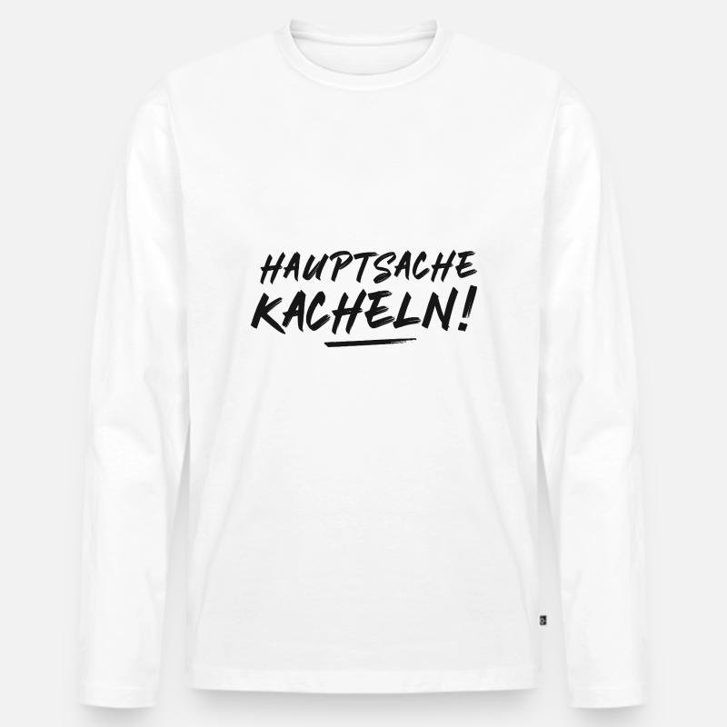 Fliesenleger Geschenk - Männer Premium Bio Langarmshirt - Weiß