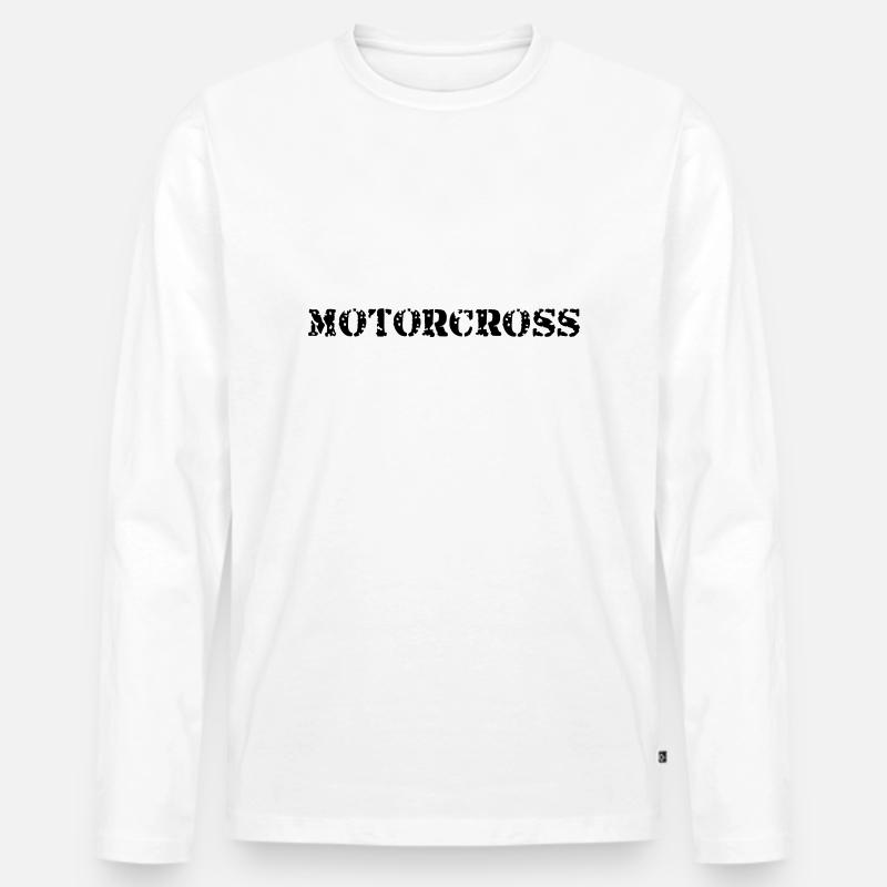Motorcross - Männer Premium Bio Langarmshirt - Weiß