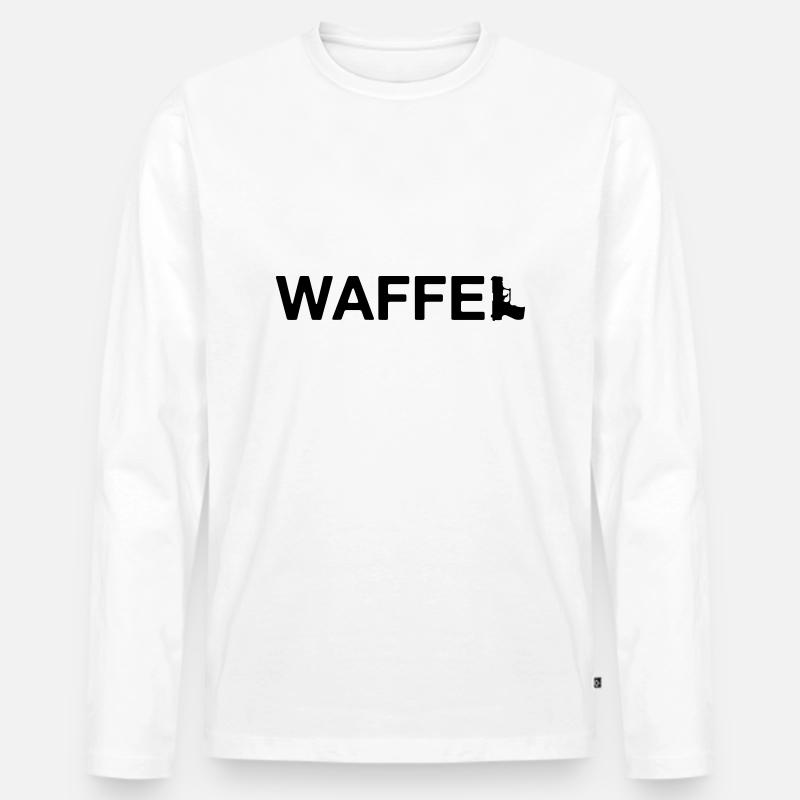 Waffel Waffe - Männer Premium Bio Langarmshirt - Weiß