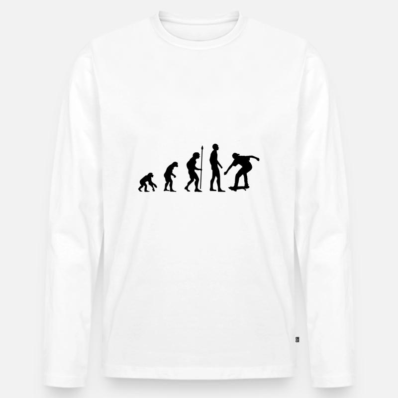 Skater Evolution - Männer Premium Bio Langarmshirt - Weiß