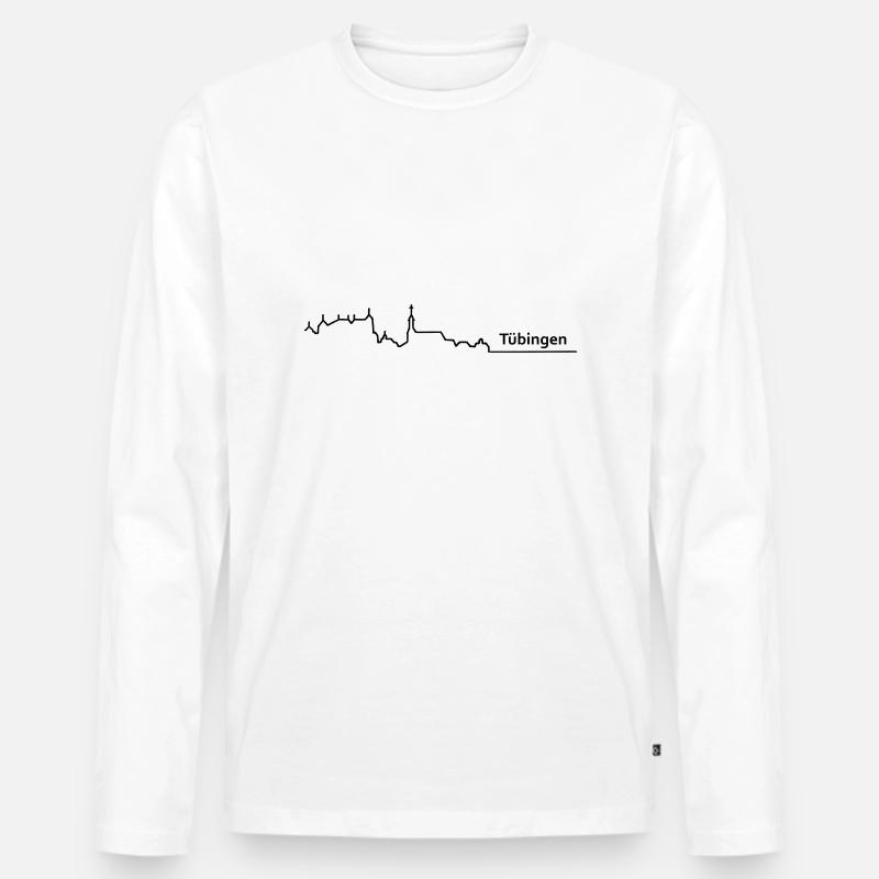 tuebingen skyline - Männer Premium Bio Langarmshirt - Weiß