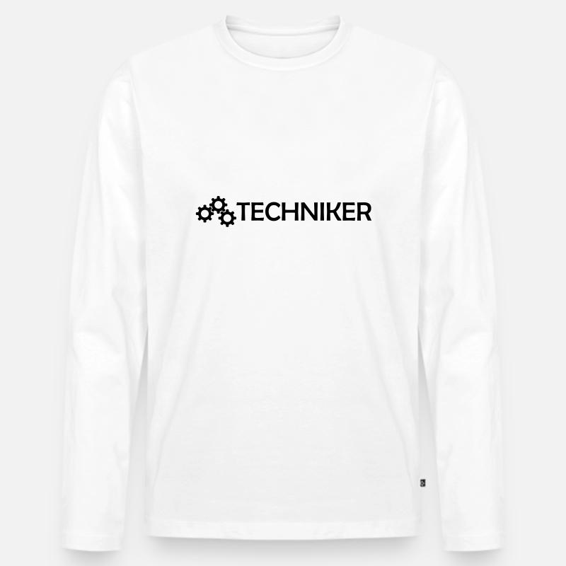 techniker - Männer Premium Bio Langarmshirt - Weiß