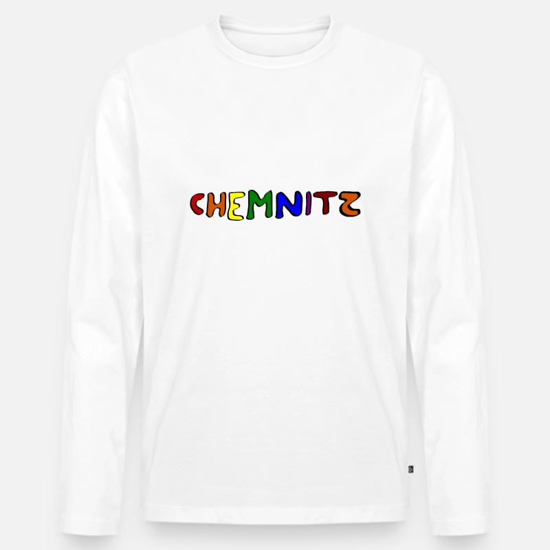 Chemnitz bleibt bunt - Männer Premium Bio Langarmshirt - Weiß