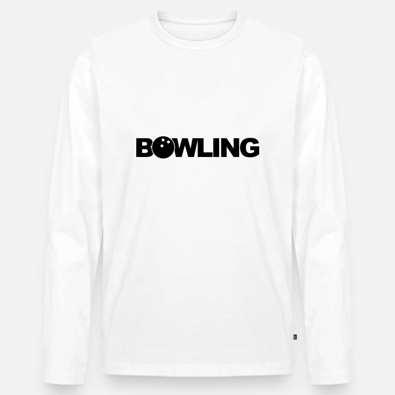 Bowling - Männer Premium Bio Langarmshirt - Weiß