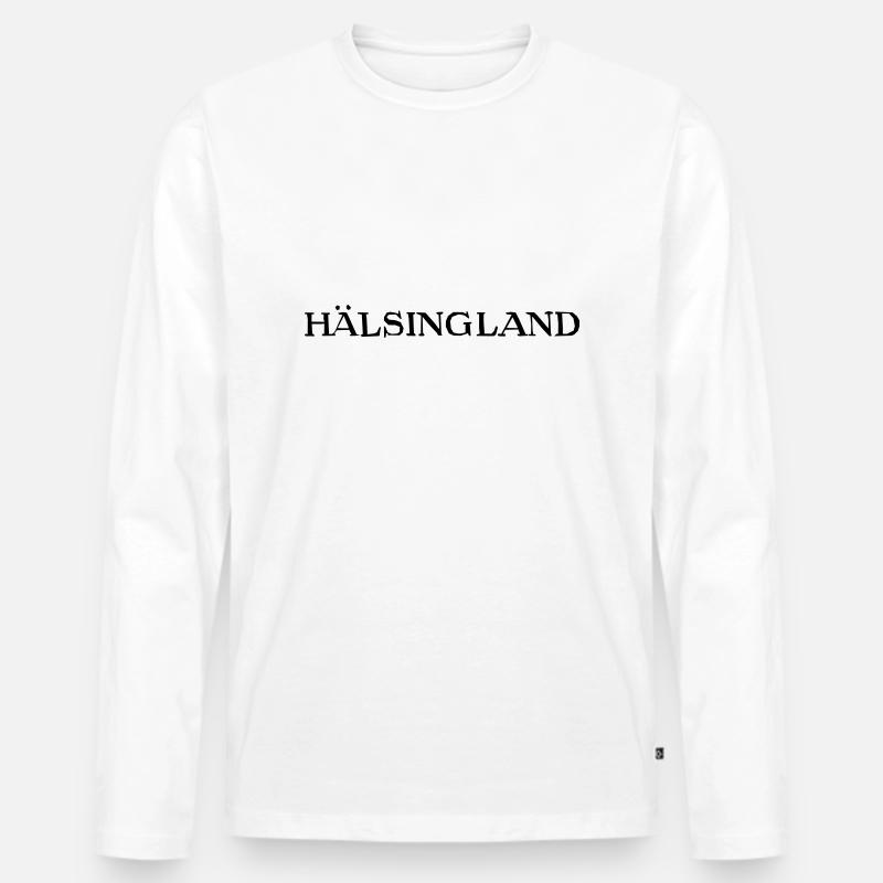 Hälsingland - Männer Premium Bio Langarmshirt - Weiß