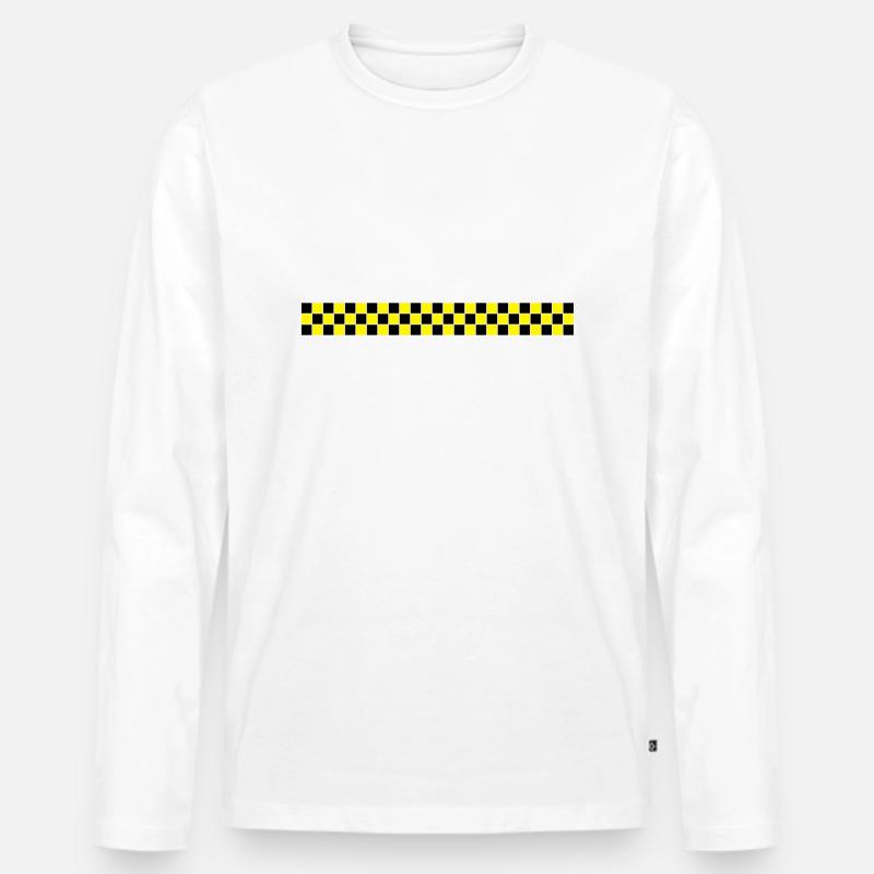Caro 2 Warnbalken - Männer Premium Bio Langarmshirt - Weiß