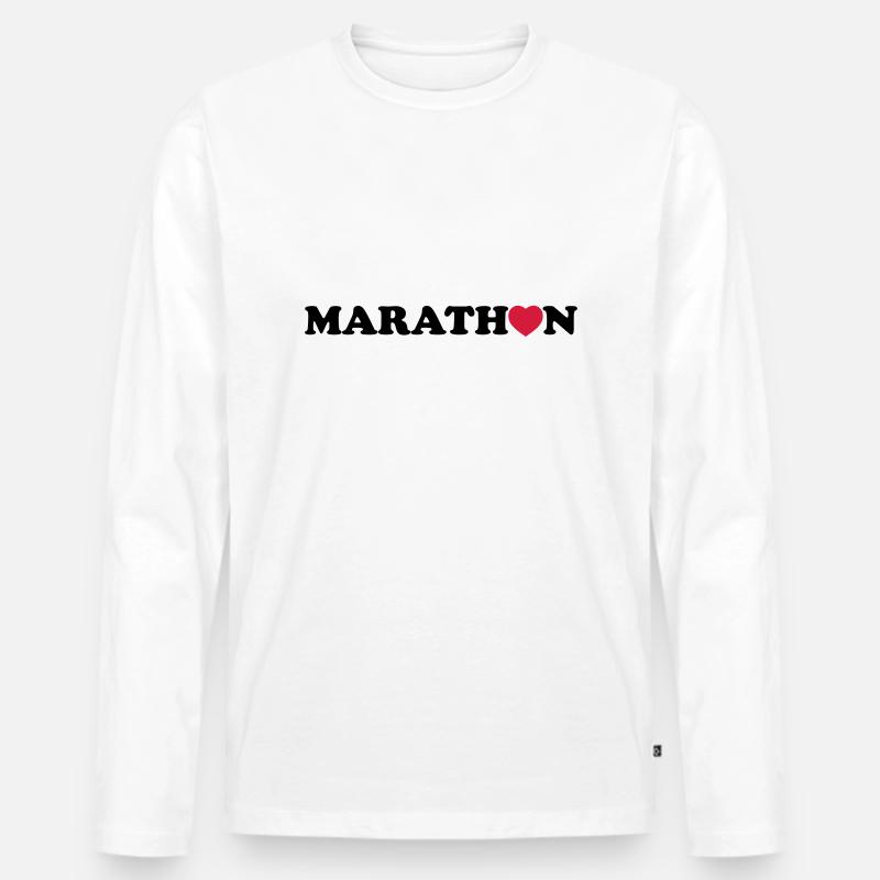 marathon - Männer Premium Bio Langarmshirt - Weiß