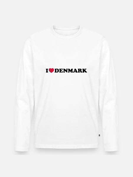 I love Denmark - Men's Premium Organic Long Sleeve Shirt - white