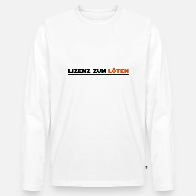 löten - Männer Premium Bio Langarmshirt - Weiß