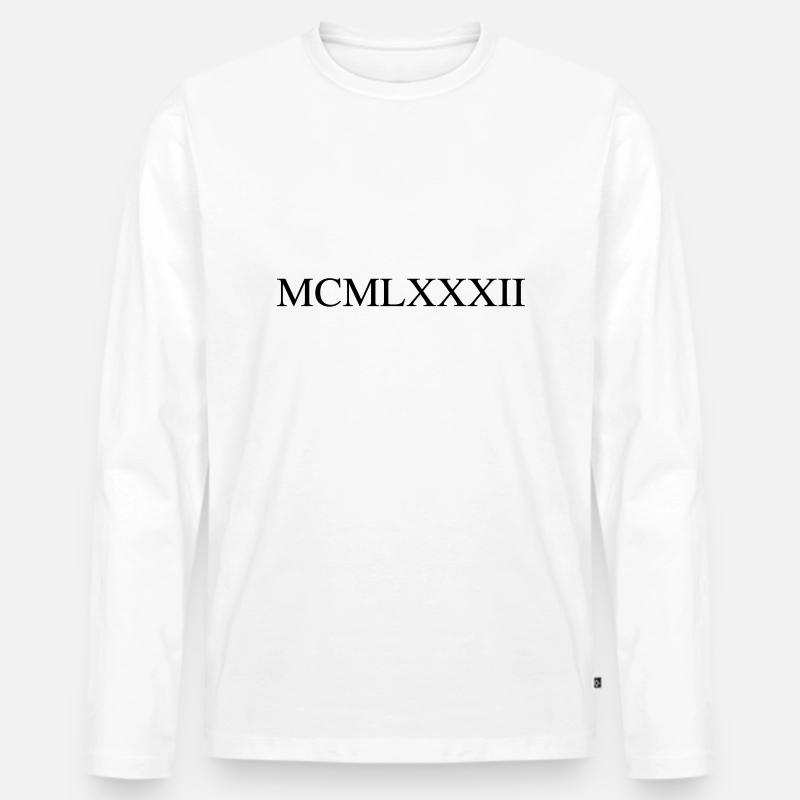 1982 - Männer Premium Bio Langarmshirt - Weiß