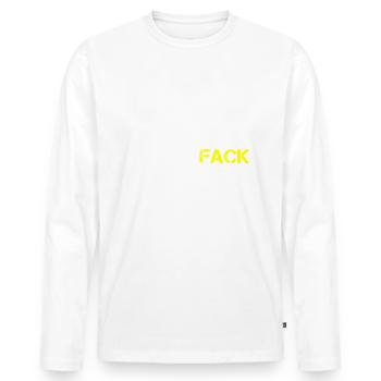Funny sayings Wottsefack Denglisch - Men's Premium Organic Long Sleeve Shirt - white - Front - Nico (187cm)