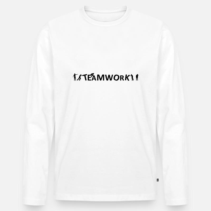 Menschen - Teamwork - Männer Premium Bio Langarmshirt - Weiß