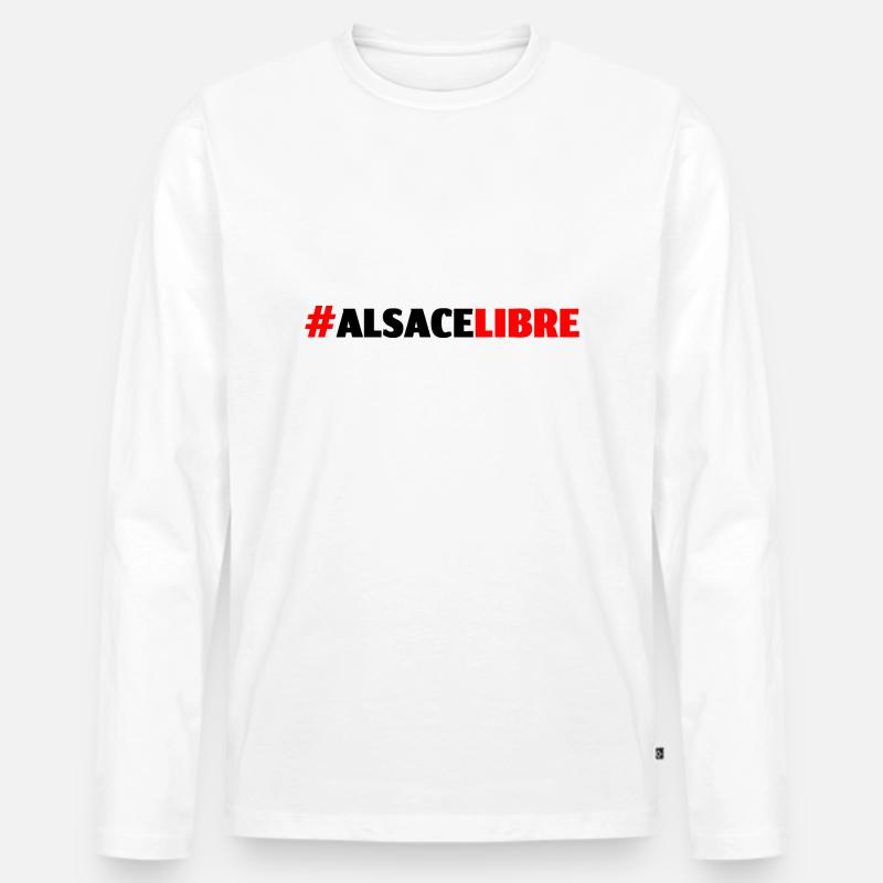#ALSACELIBRE - ALSACE LIBRE - Männer Premium Bio Langarmshirt - Weiß