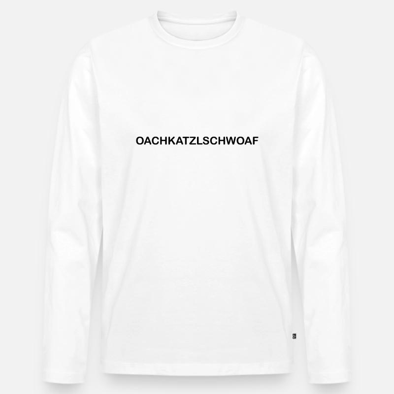 Oachkatzlschwoaf - Männer Premium Bio Langarmshirt - Weiß