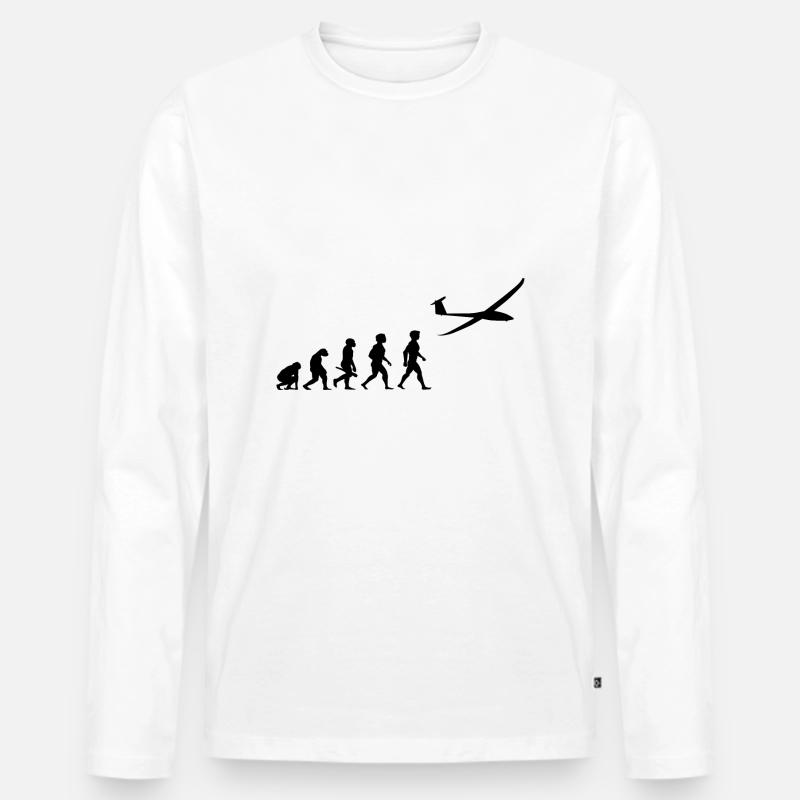 Evolution Segelflugzeug Segelflieger Flugzeug - Männer Premium Bio Langarmshirt - Weiß