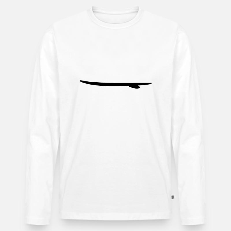 surfboard_vec_1 de - Männer Premium Bio Langarmshirt - Weiß