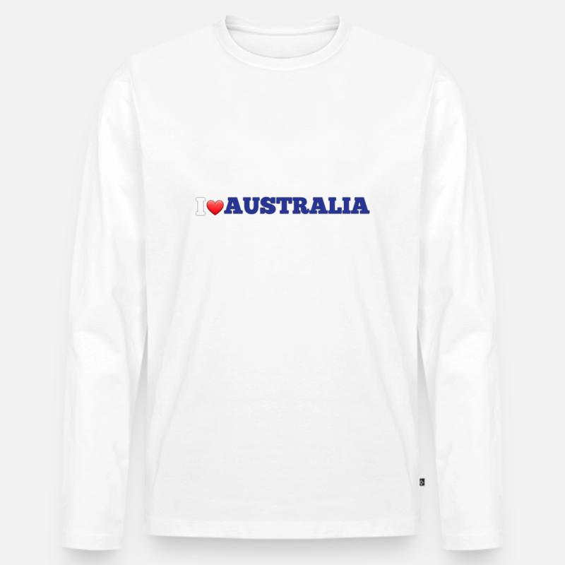 Ich liebe Australien - Männer Premium Bio Langarmshirt - Weiß
