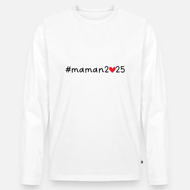 Mama 2025 - Männer Premium Bio Langarmshirt - Weiß