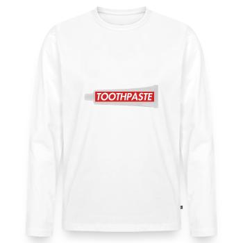 Zahnpasta Toothpaste Skater Shirt - Men's Premium Organic Long Sleeve Shirt - white - Front - Nico (187cm)